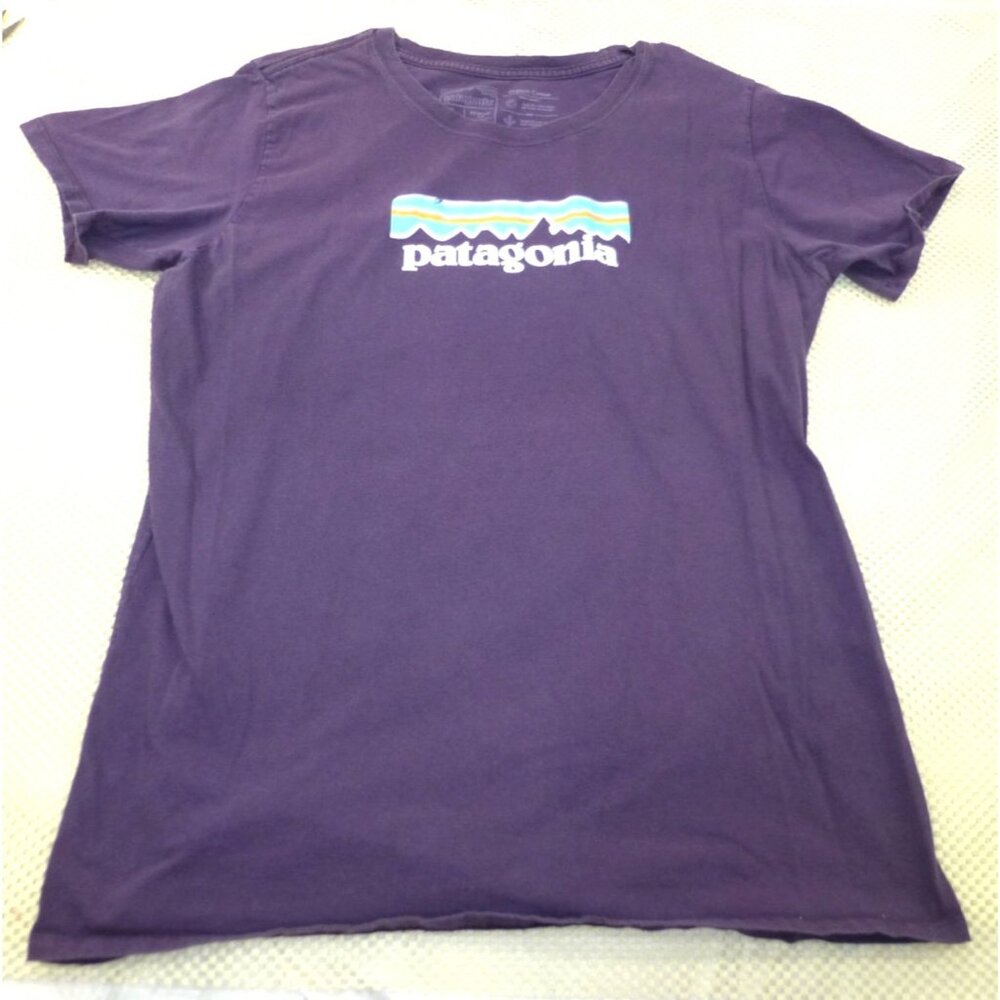 Patagonia Purple Logo Organic Cotton T-Shirt Mens L‎ Regular Fit Mexico